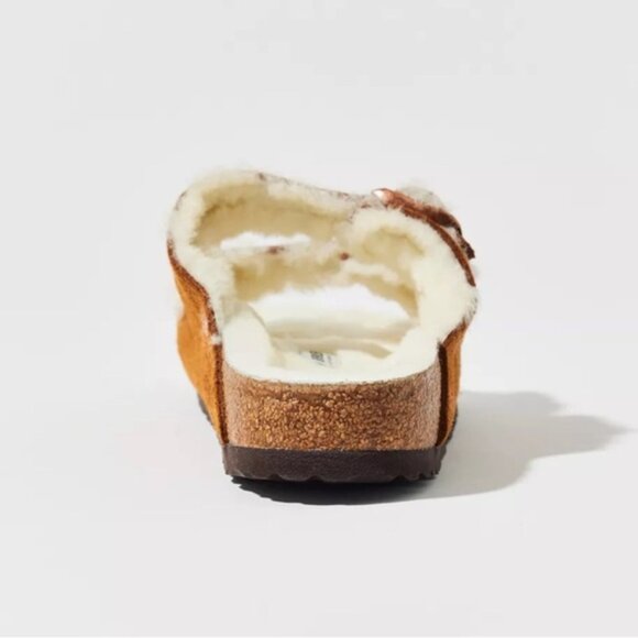 Birkenstock Mink Arizona Strappy Unisex Men Size 6 Shearling Sandals Furry - Picture 4 of 9